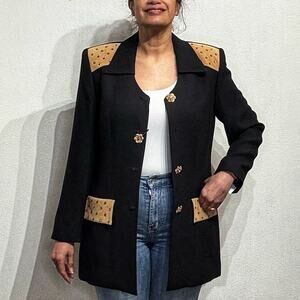 Valentine Black Studded Blazer Sz 10 NWT